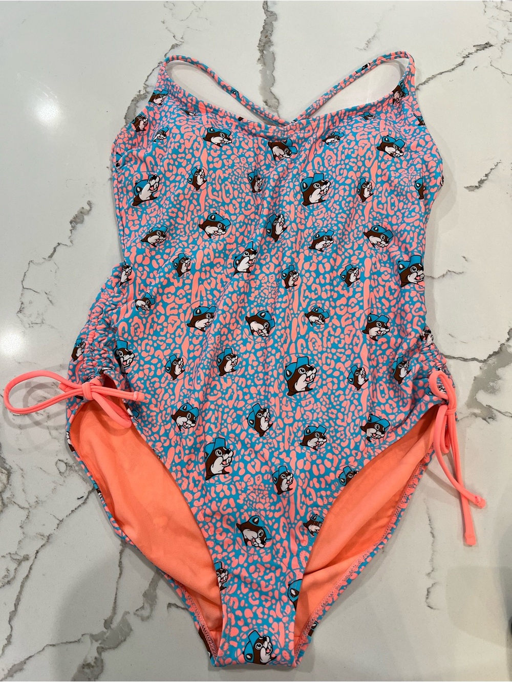 NWT Buc-ee's brand swimsuit one piece leopard print SZ XL
